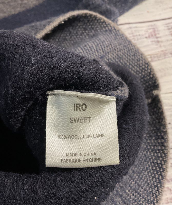 IRO Women's 100% Wool Pullover Grey Blue Sweater Size S