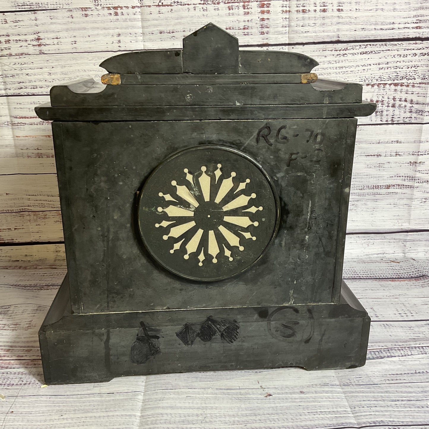 ANTIQUE 19th Century Victorian WILLIAM BRUFORD & SON Onyx & Marble Mantel Clock