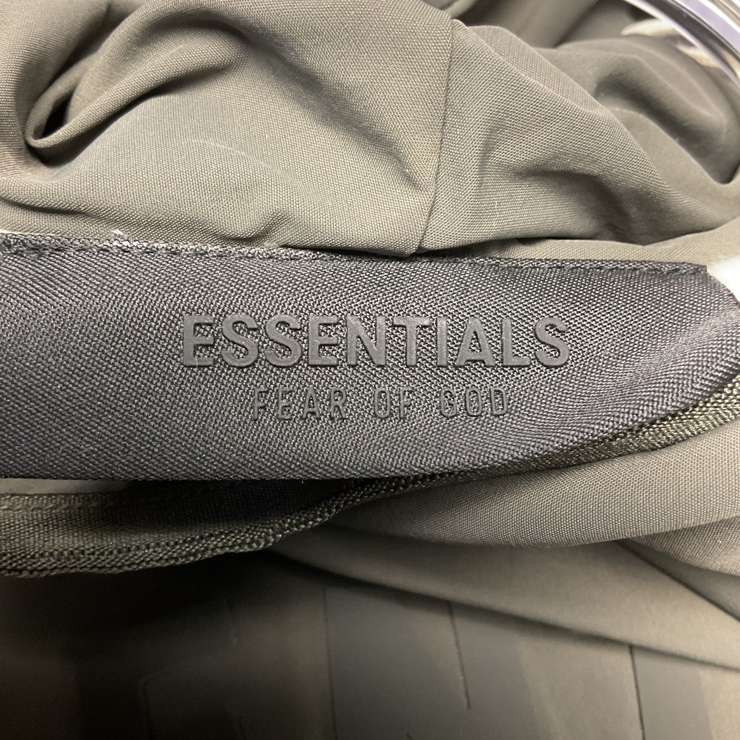 Fear of God FOG Essentials Heather Grey Green Bonded Hoodie Jacket - Size S New