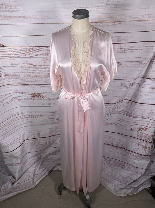 Vintage Christian Dior Women's Lingerie Pink Lace Robe Size M