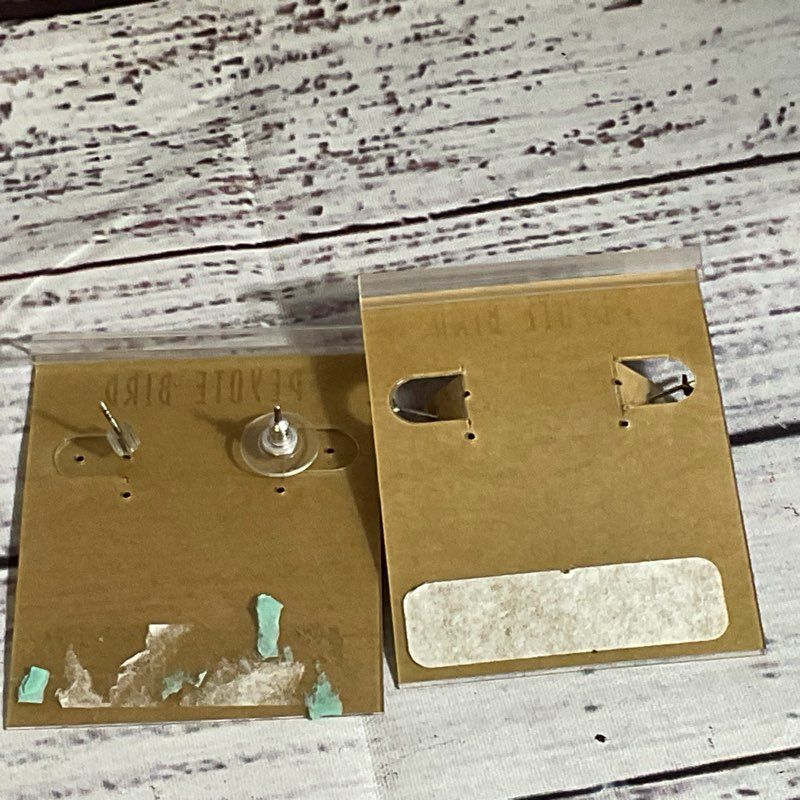 Set of 2 PEYOTE BIRD Sterling Silver Stud & Hoop Onyx Mother of Pearl Earrings