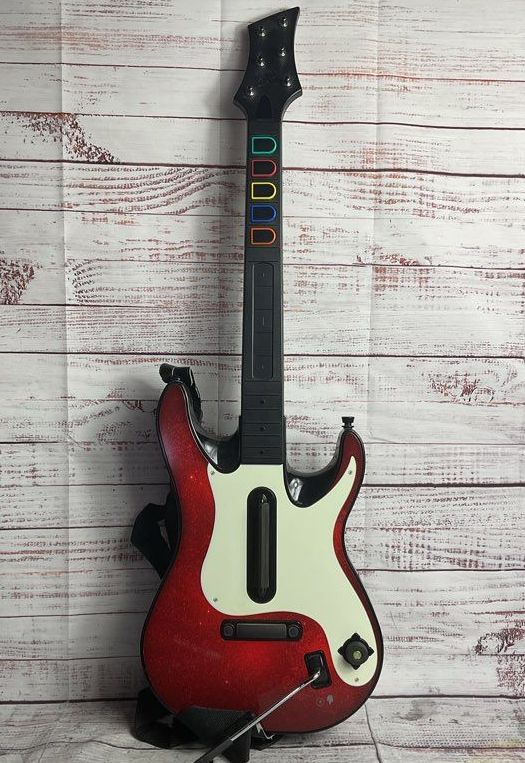 Sony PlayStation Activision Lot of 2 Guitar Hero Slash Star Guitars Red Black