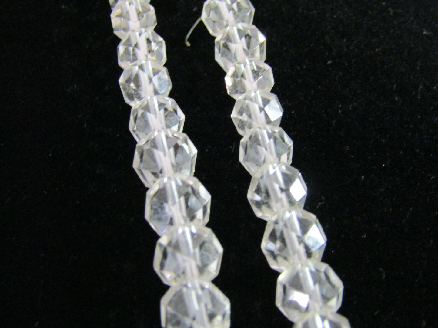 34 3/4" Graduated Faceted Crystal Necklace With Sterling Silver Clasp
