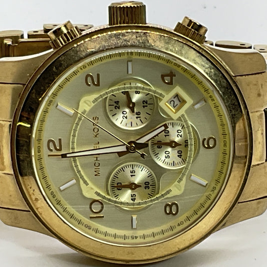MICHAEL KORS MK8077 Men's Gold Tone Chrono Watch - 7"