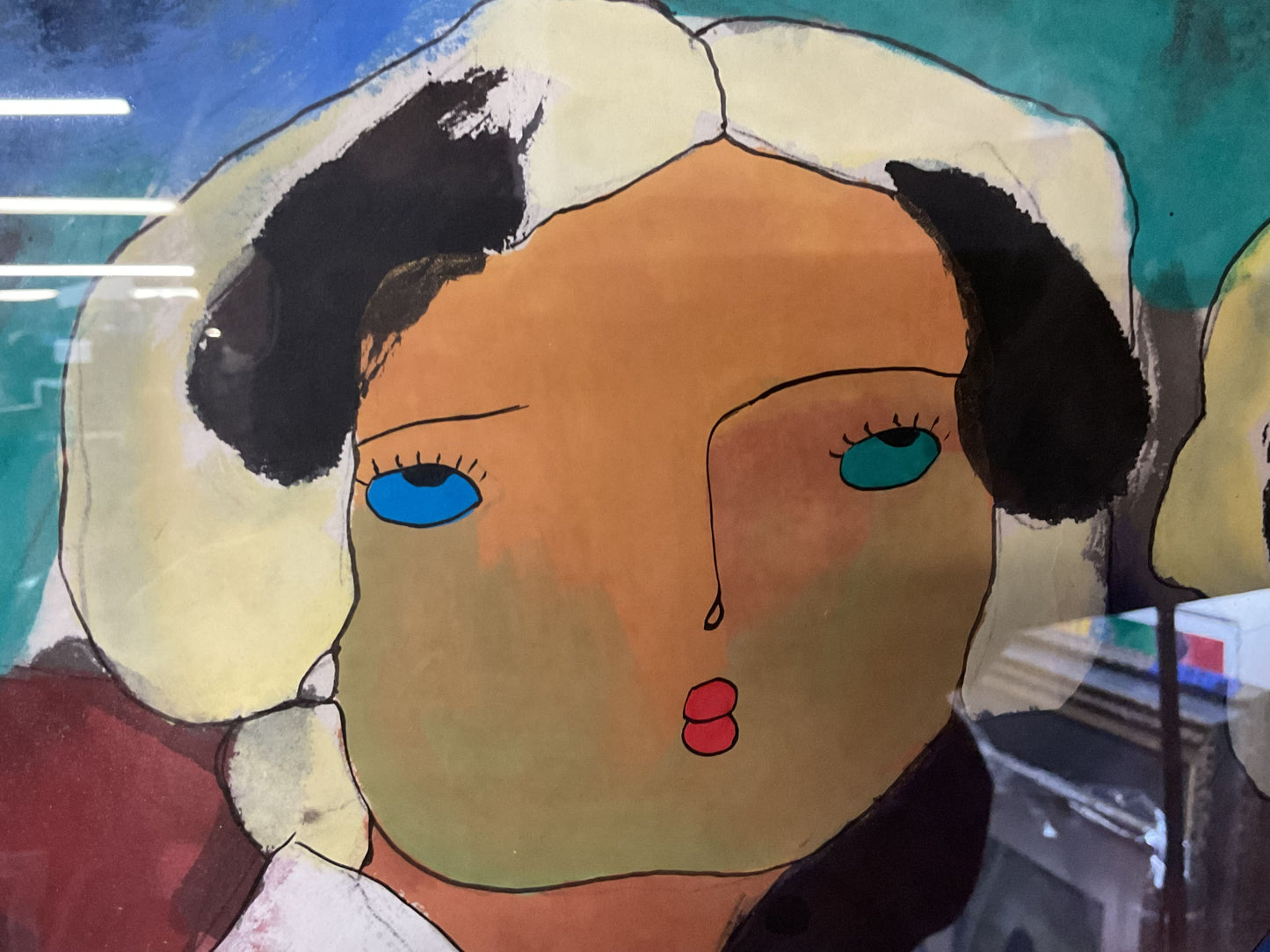 VTG. Signed XIAO JIAHONG Two Women In Kimono's Gouache/Watercolor Painting