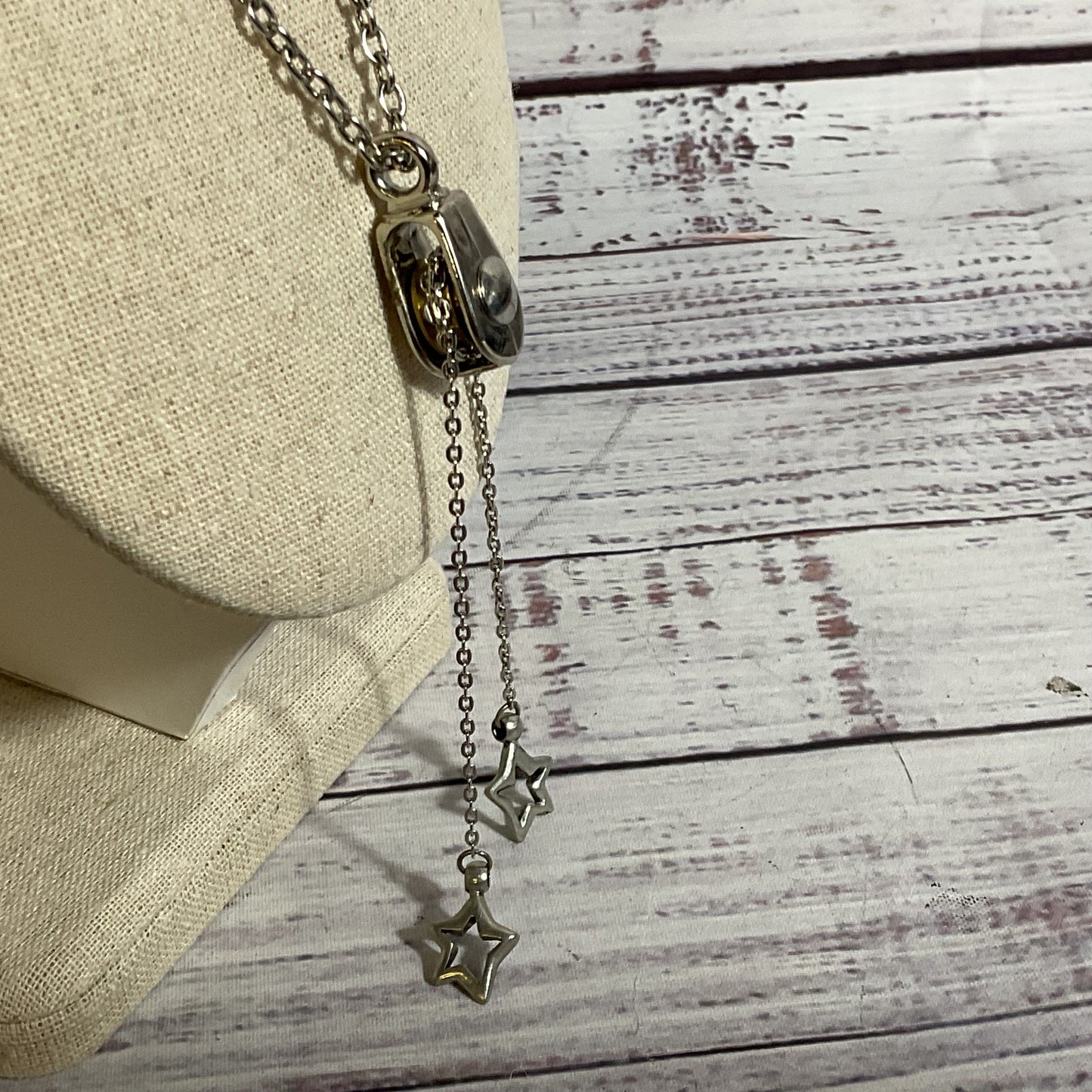 NWT PULLEY Silvertone Pulley Chain Necklace