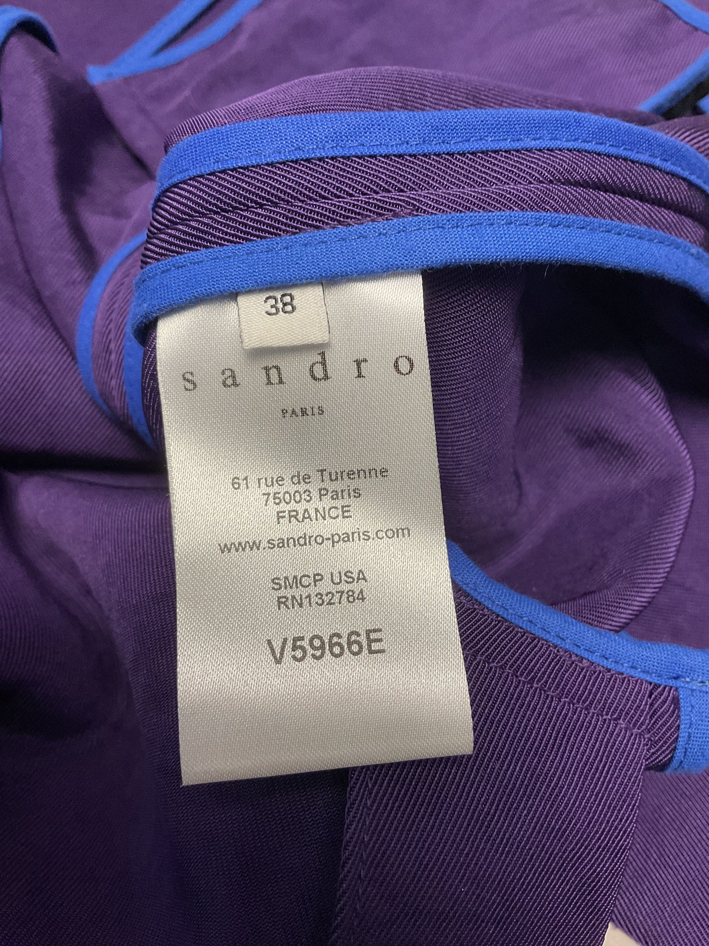 Sandro Valley Purple Single Button Blazer Jacket - Size 38EU 6US