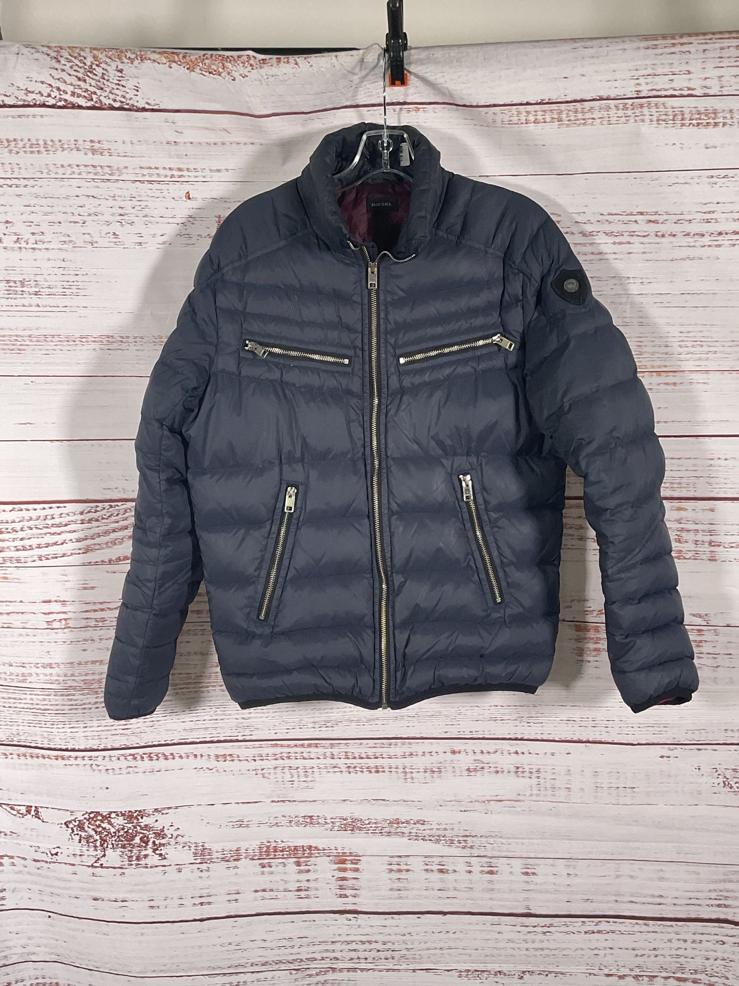 Diesel Blue Zip Up Puffer Jacket - Size M