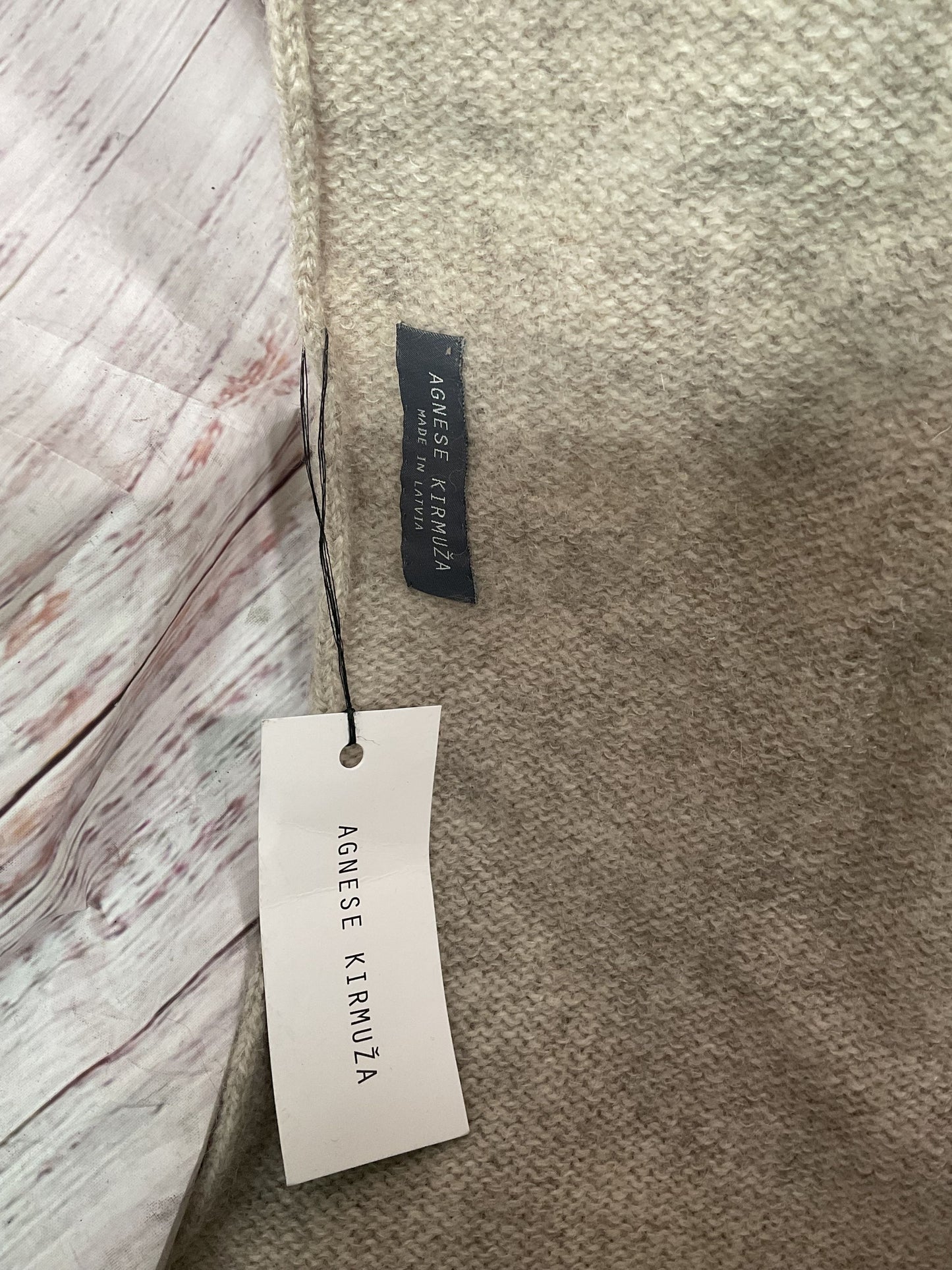 Agnese Kirmuza Handmade in Latvia Gray Wool Blanket NWT
