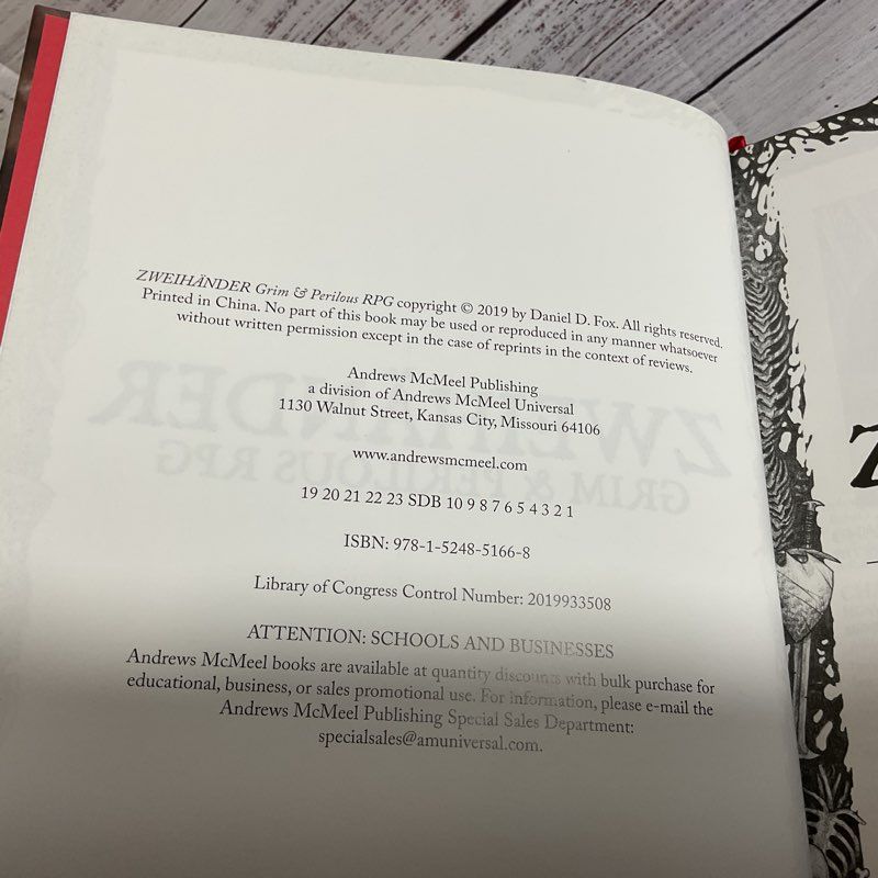 ZWEIHANDER Grim and Perilous RPG Revised Core Rulebook- Hardcover