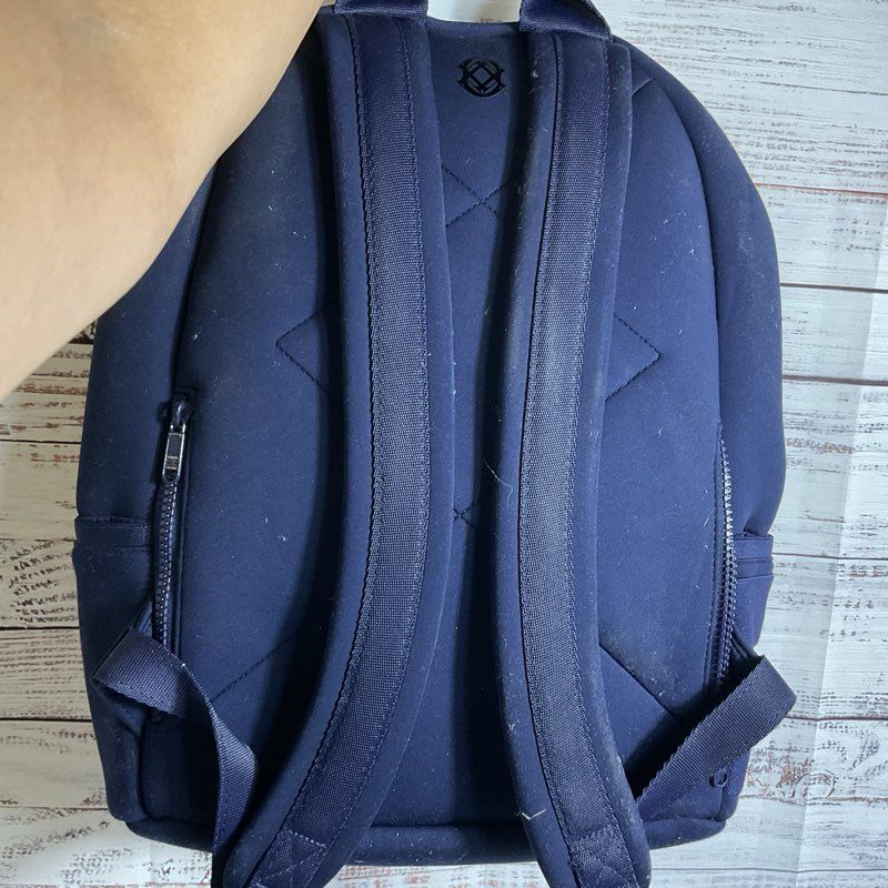 DAGNE DOVER Navy Blue Neoprene Backpack (Defects)