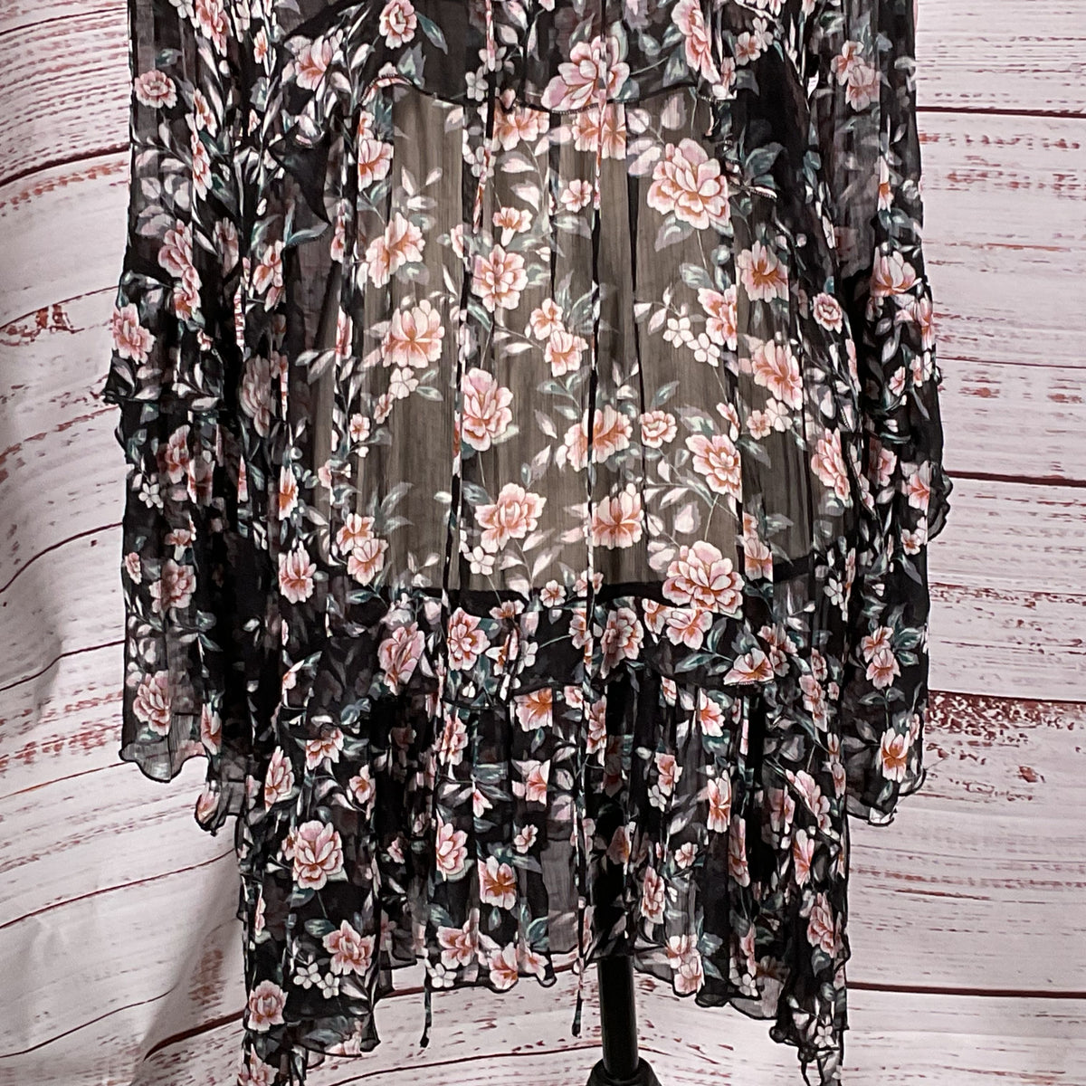 THE KOOPLES Women's Sheer Floral Flowy Dress- SZ 1/ S/M US