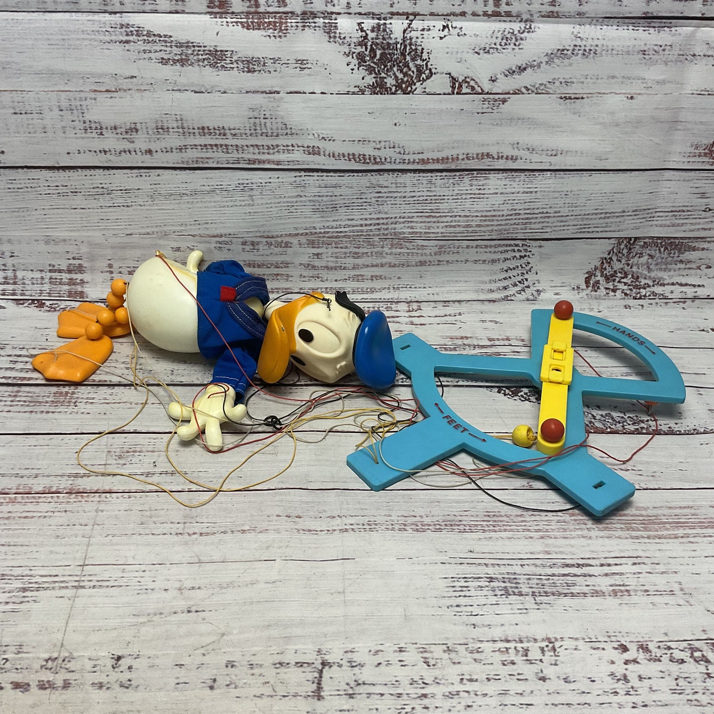 Walt Disney Production Donald Duck Plastic Marionette Puppet 1977 9"