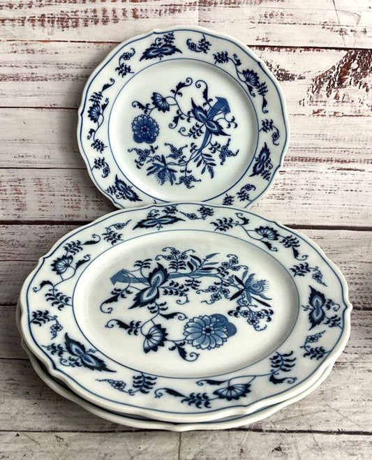 Blue Danube Vintage Blue Onion Set of 3 Plates Multicolor