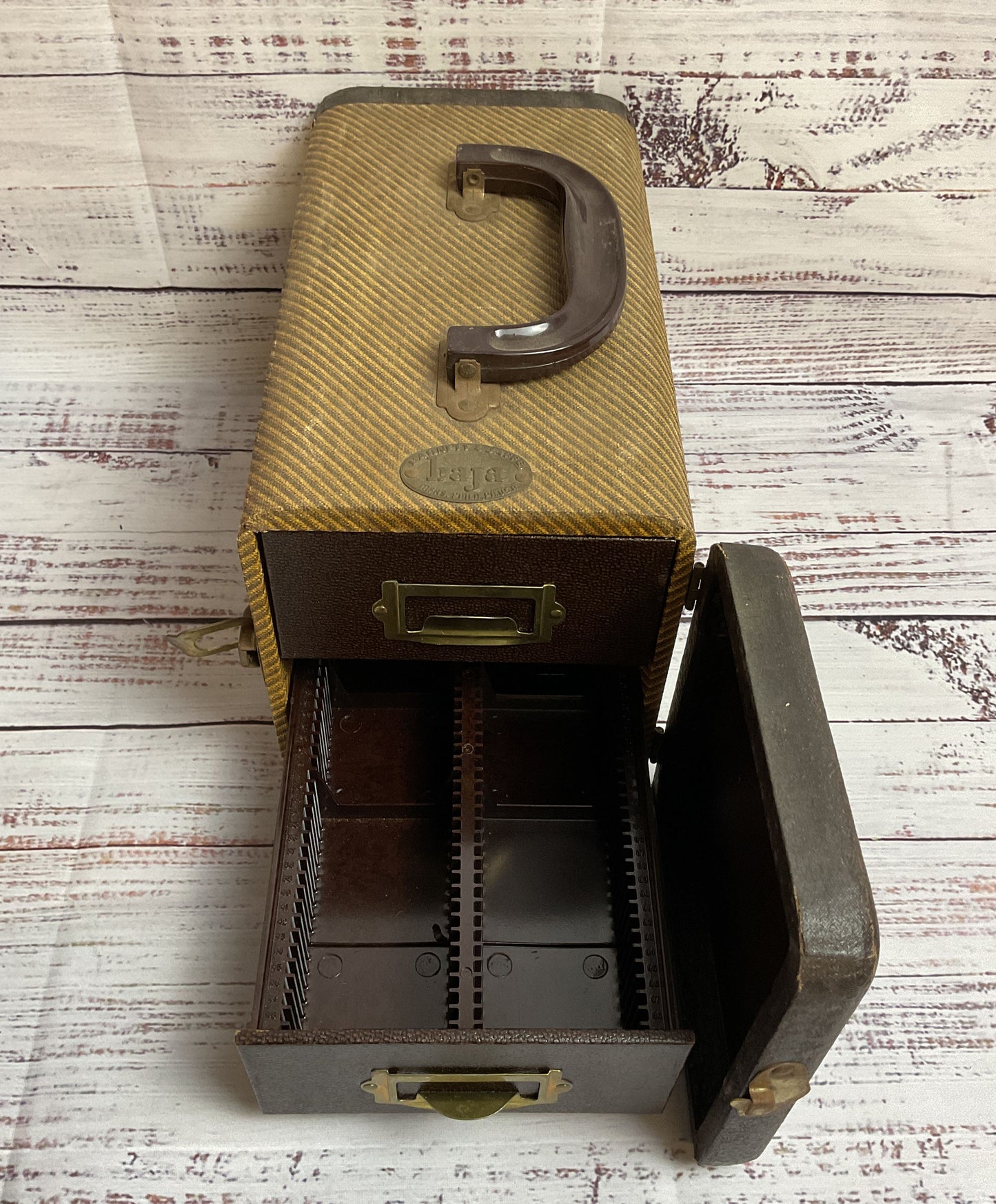Vintage 1950's Barnett & Jaffe Baja Brown 200 Slot Photo Slide Case