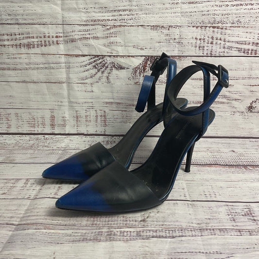 Alexander Wang Lovisa Black & Blue Leather Pointed Toe Pump Heel Women's 8.5 US