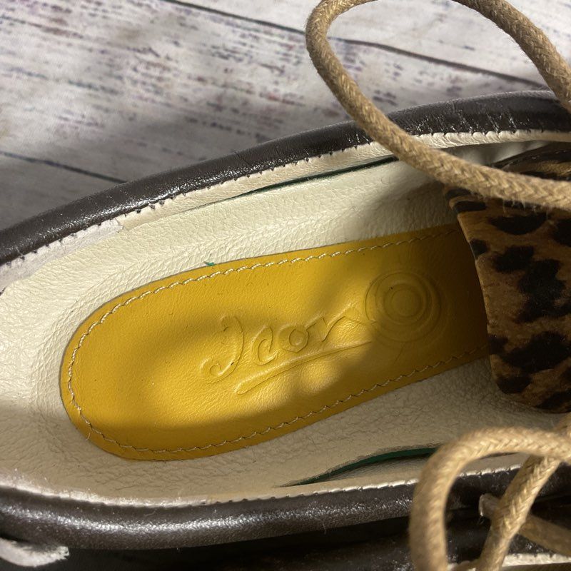 Jeon Brown Leopard Print Sneaker Bowling Shoe Women's Size 5