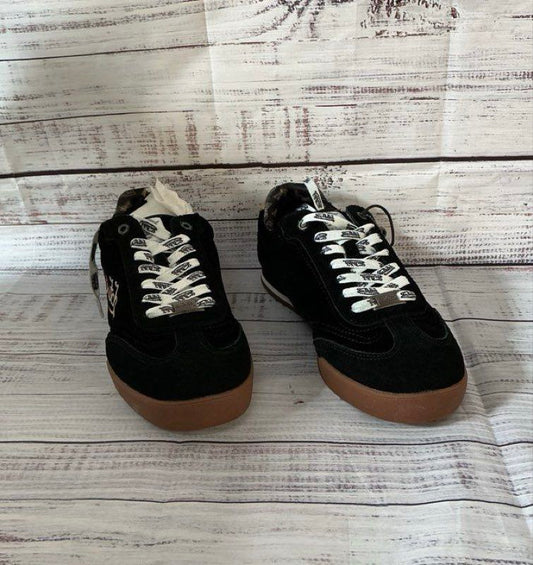 NWB Women's Von Dutch Velvet Saints Black Sneaker Size 8