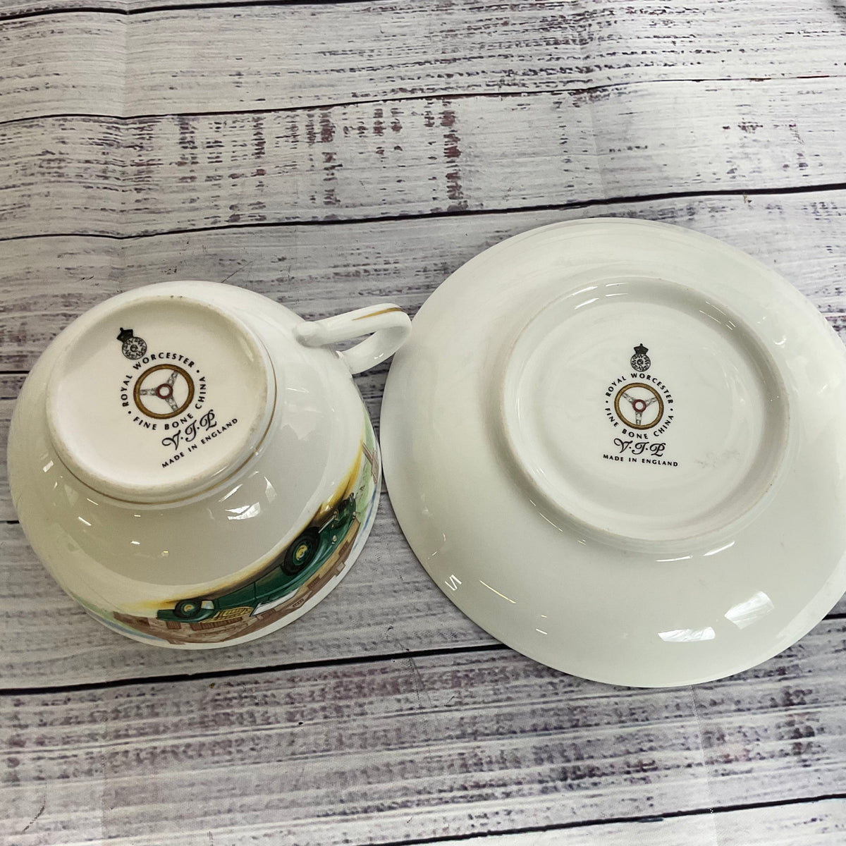 ROYAL WORCESTER VIP Breakfast Cup & Saucer- Race Cars