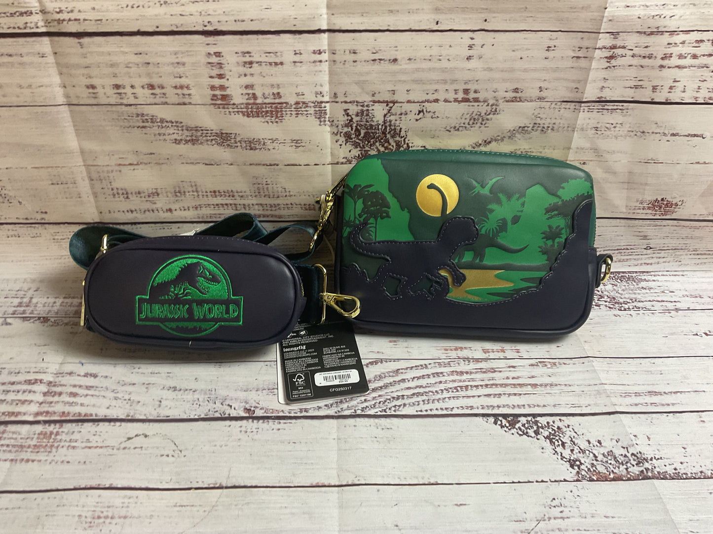 Loungefly Universal Jurassic World Sling Bag Nwt