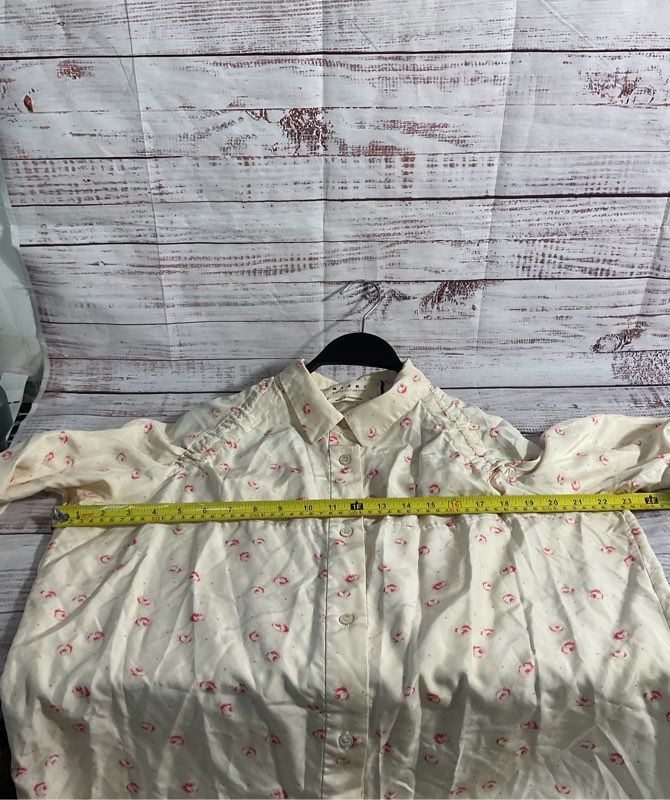 Women's Marni Winter Edition 2009 Rose Floral Pattern Button Blouse Size 44 Silk