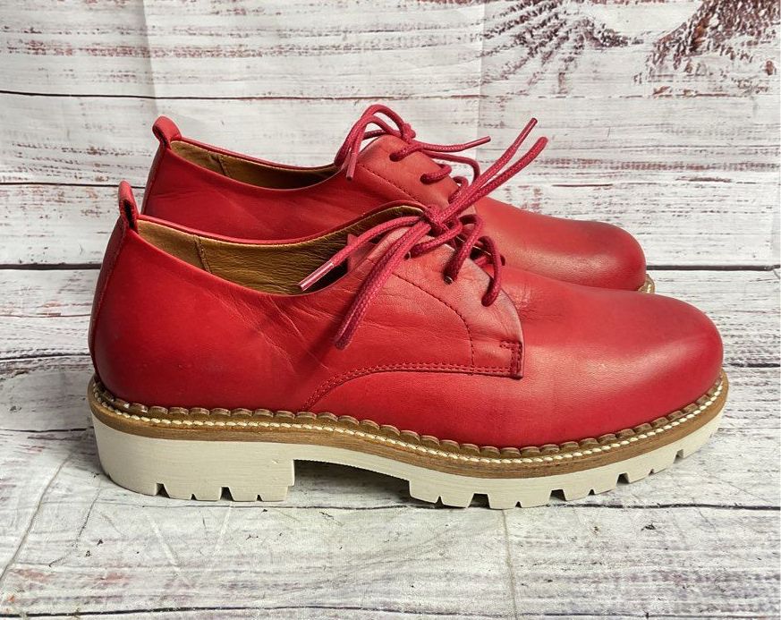 Miz Mooz Leather Wren Oxfords Red 6.5