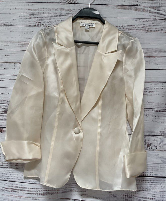 Women's Chetta B. Cream Silk Jacket Size 14