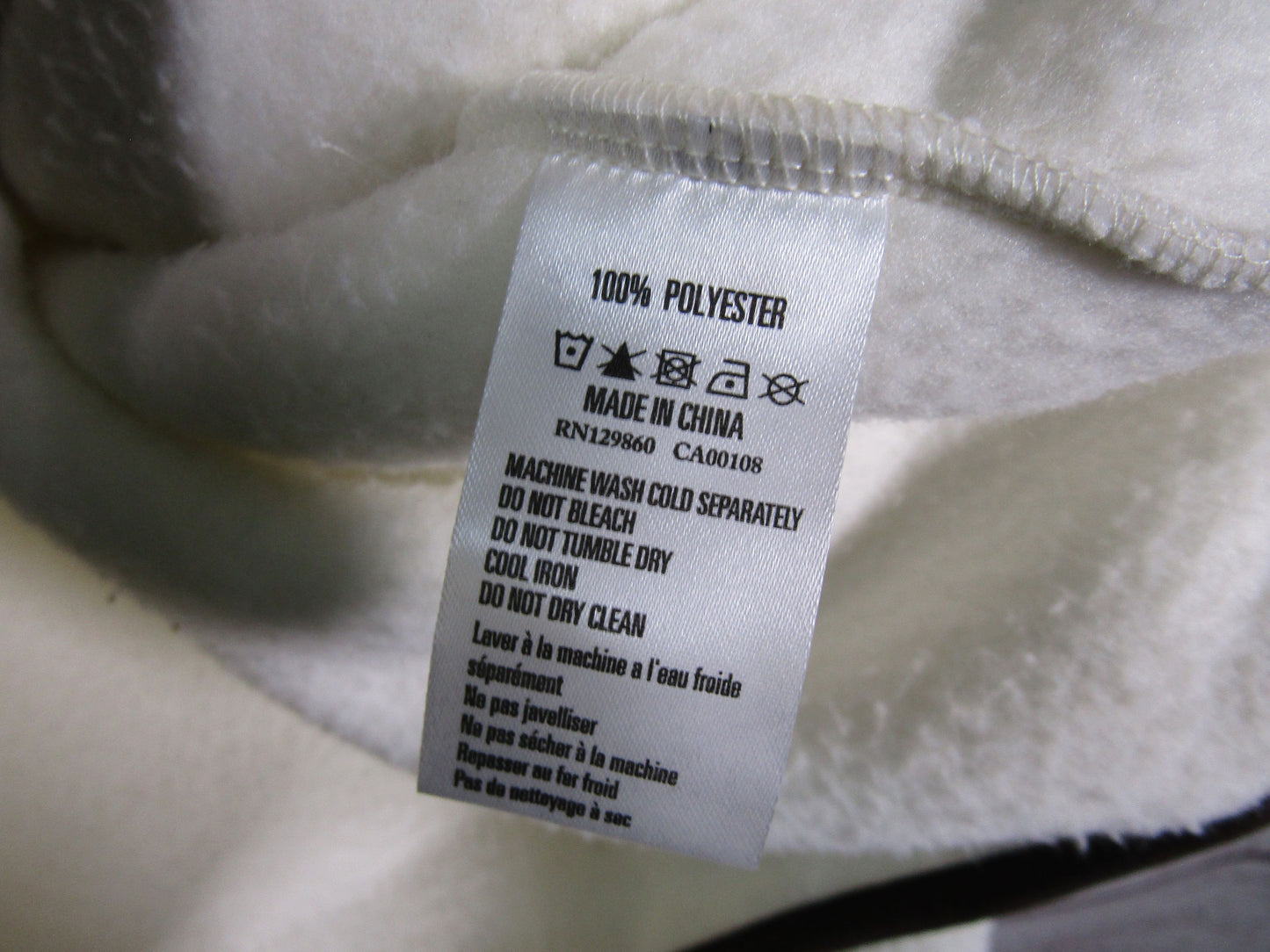 Rhythm Noah Polar Fleece Men's White Full Zip Sweater Size XL