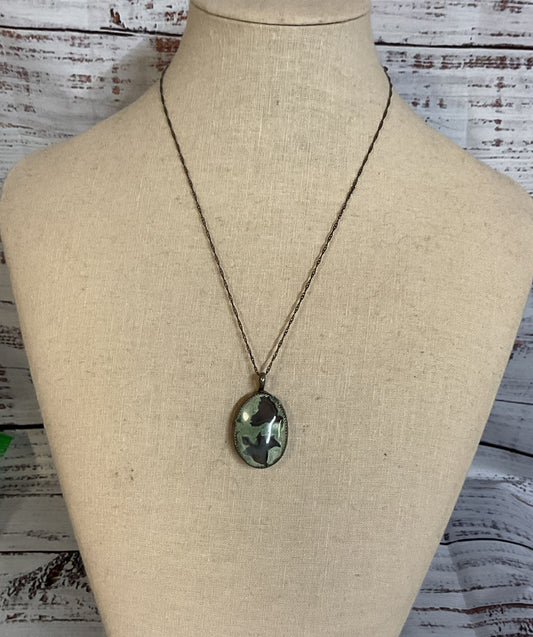 Unbranded Sterling Silver Vintage Stone Pendant Chain Necklace