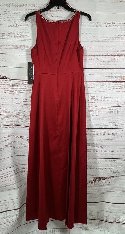 NWT Aidan Mattox Red Stretch Mikado A-Line Gown Size 4 Retail $395
