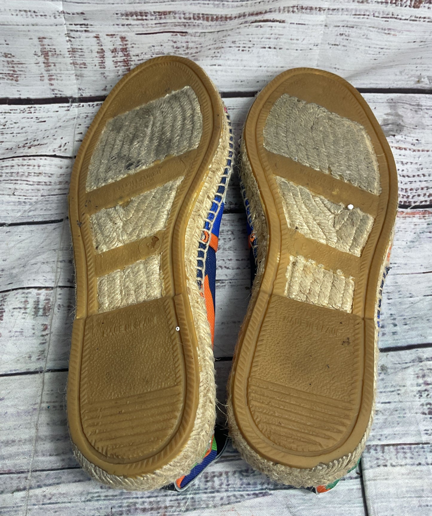 Ralph Lauren Canvas Slip On Espadrilles Loafers Multicolor 8