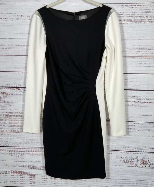 Vince Camuto Women's Black & White Long Sleeve Bodycon Dress Size 6