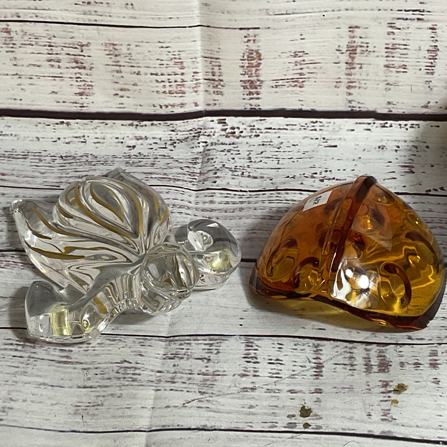 SAINT LOUIS Crystal Animalin Collection Turtle Cognac Removable Shell Figurine