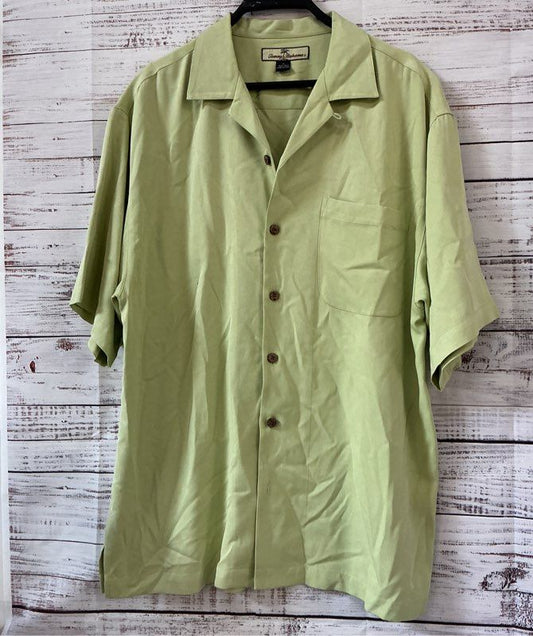 Men's Tommy Bahama Green Short Sleeve Silk Shirt Size M