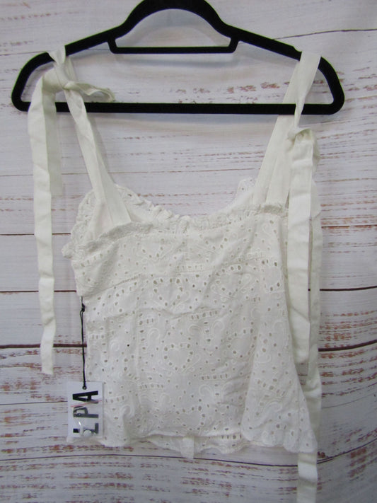 LPA Ella Women's Coconut Milk White Eyelet Embroidered Tank Blouse Size XS