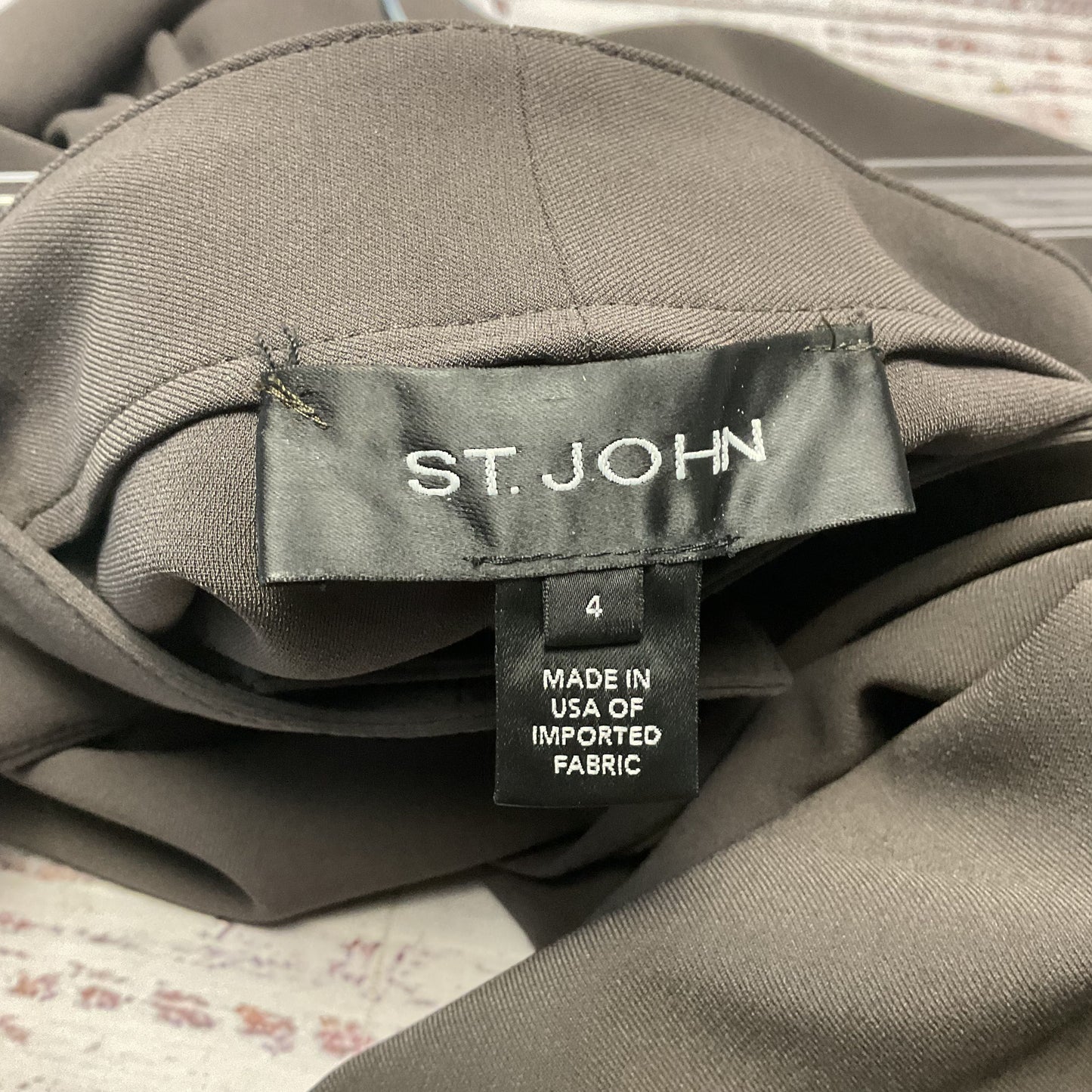 St. John Brown Triacetate Straight Dress Trouser Pants - Size 4