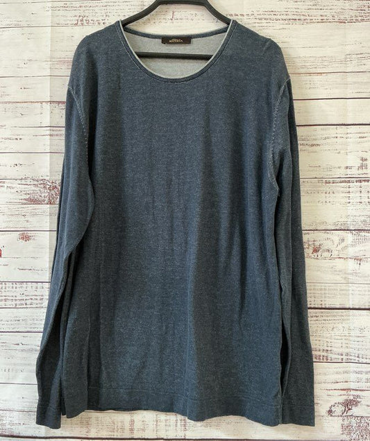 Men's Contigiano in Bottega Blue Cotton Sweater Size L
