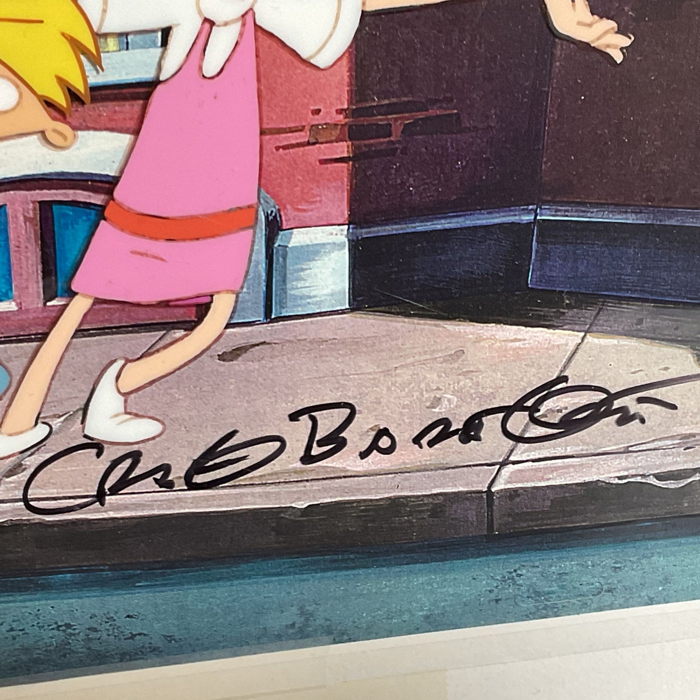 Signed CRAIG BARTLETT "Hey Arnold" Handpainted Cell Overlay Litho Print