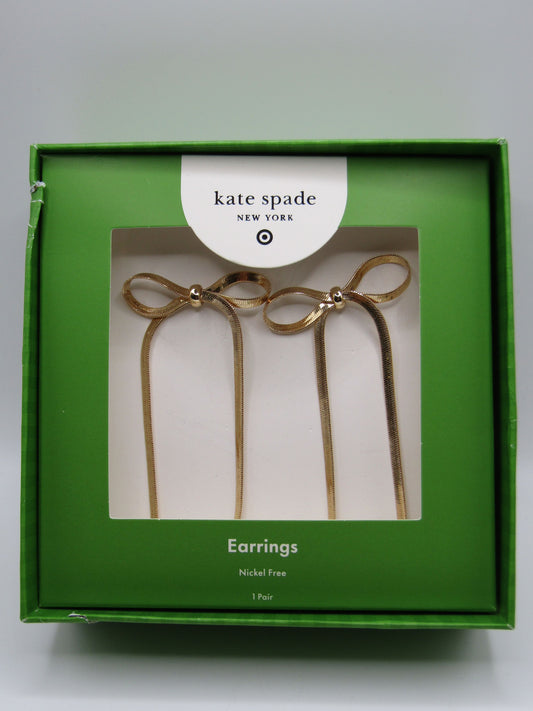 Kate Spade x Target Gold Plated Herringbone Bow Stud Earrings