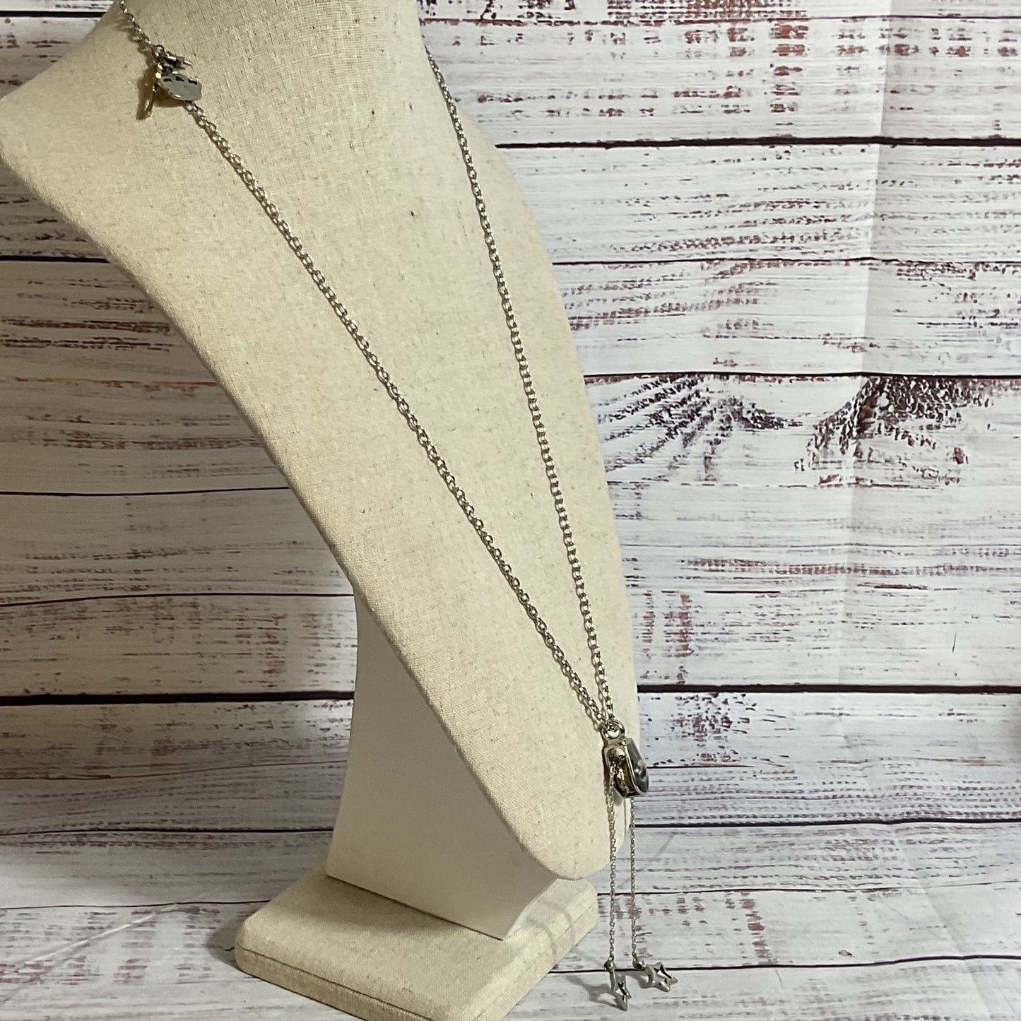 NWT PULLEY Silvertone Pulley Chain Necklace