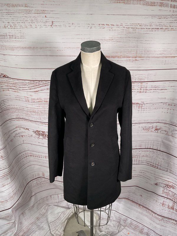 John Varvatos Women's Fleur-de-lis Inner Pattern Black Cotton Blend Jacket 44