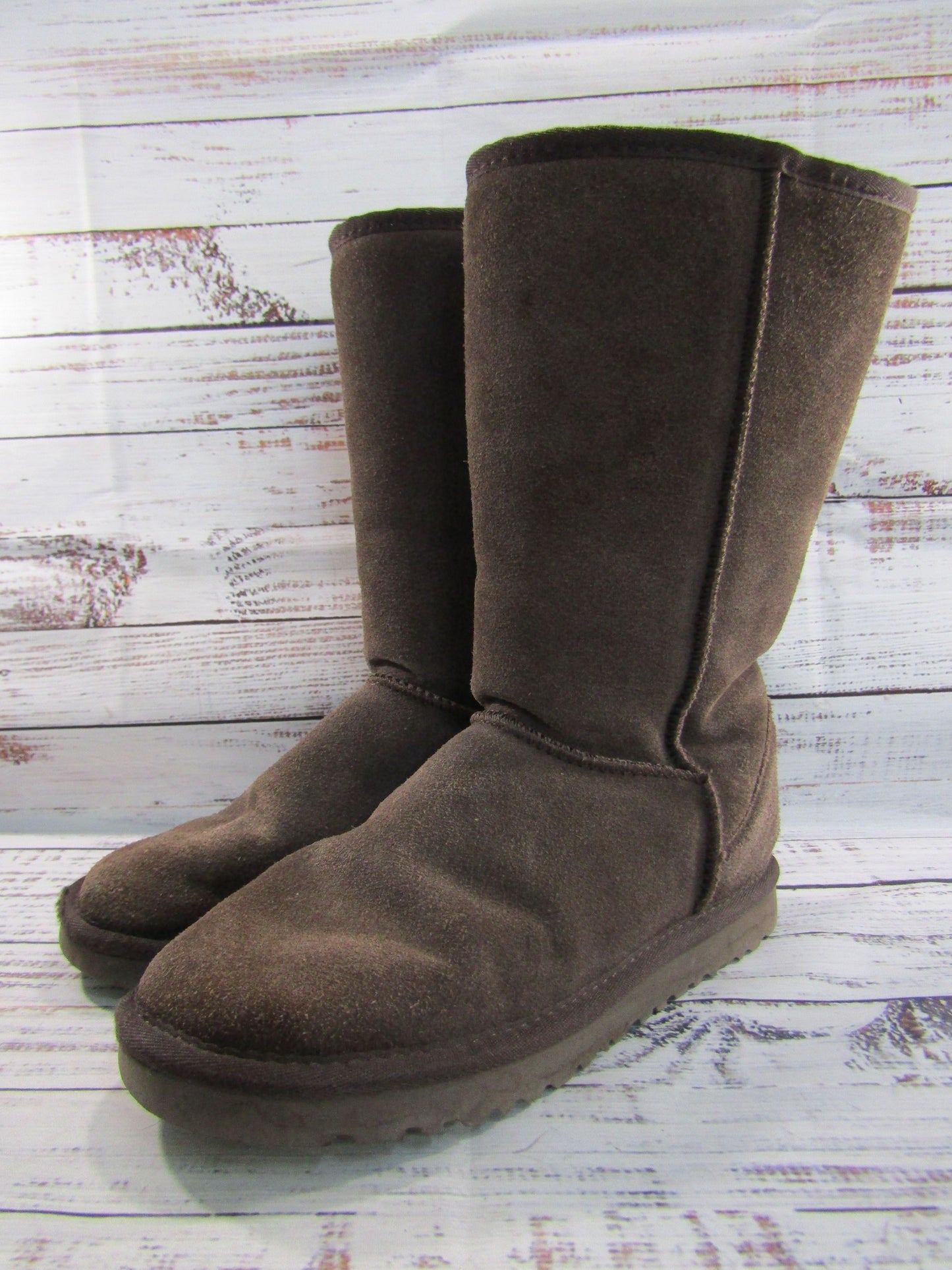 UGG Women's Brown Suede Shearling Boots Size 10