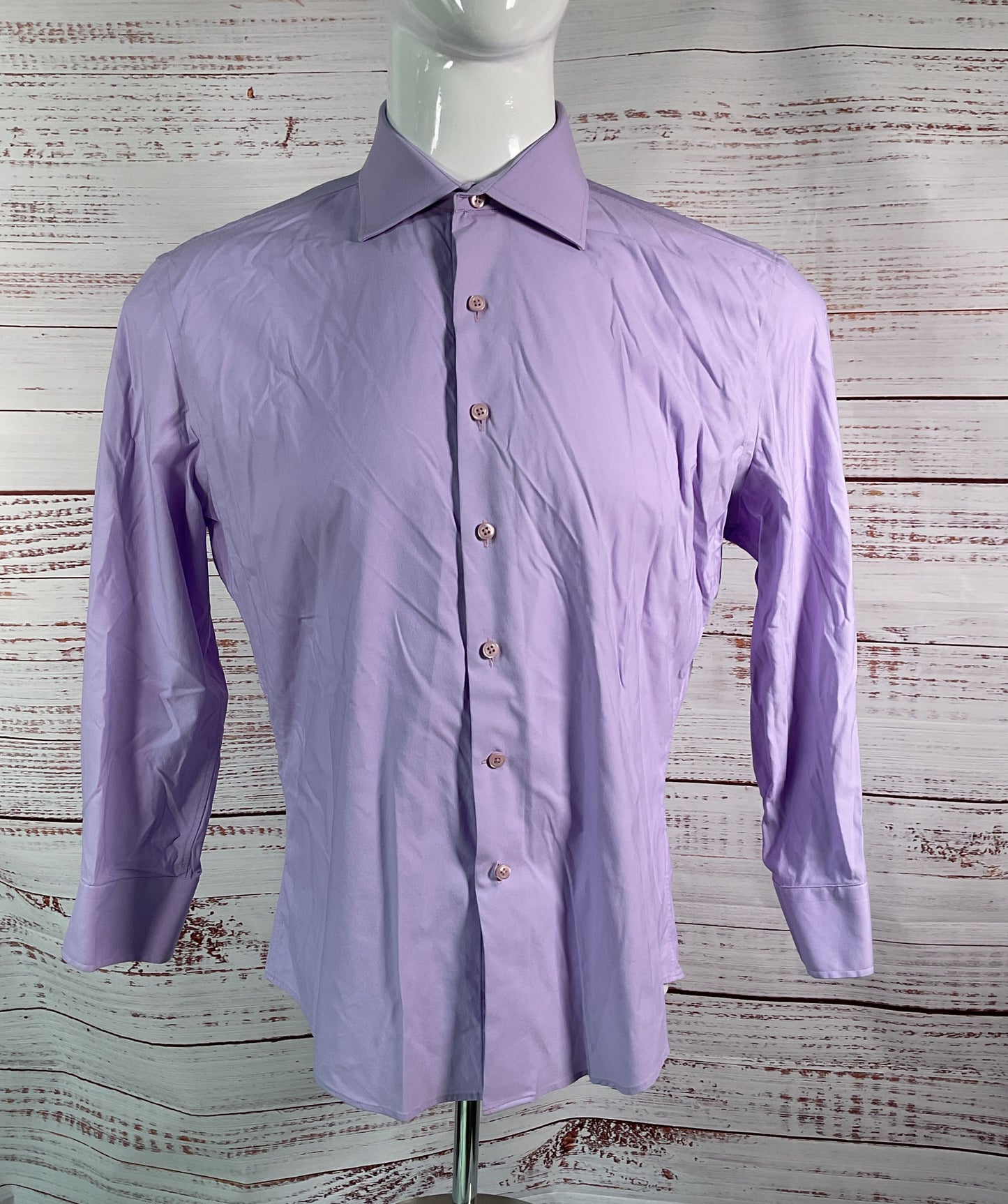 Liberty Shirt Co 3/4 Sleeve Dress Shirt Solid Purple