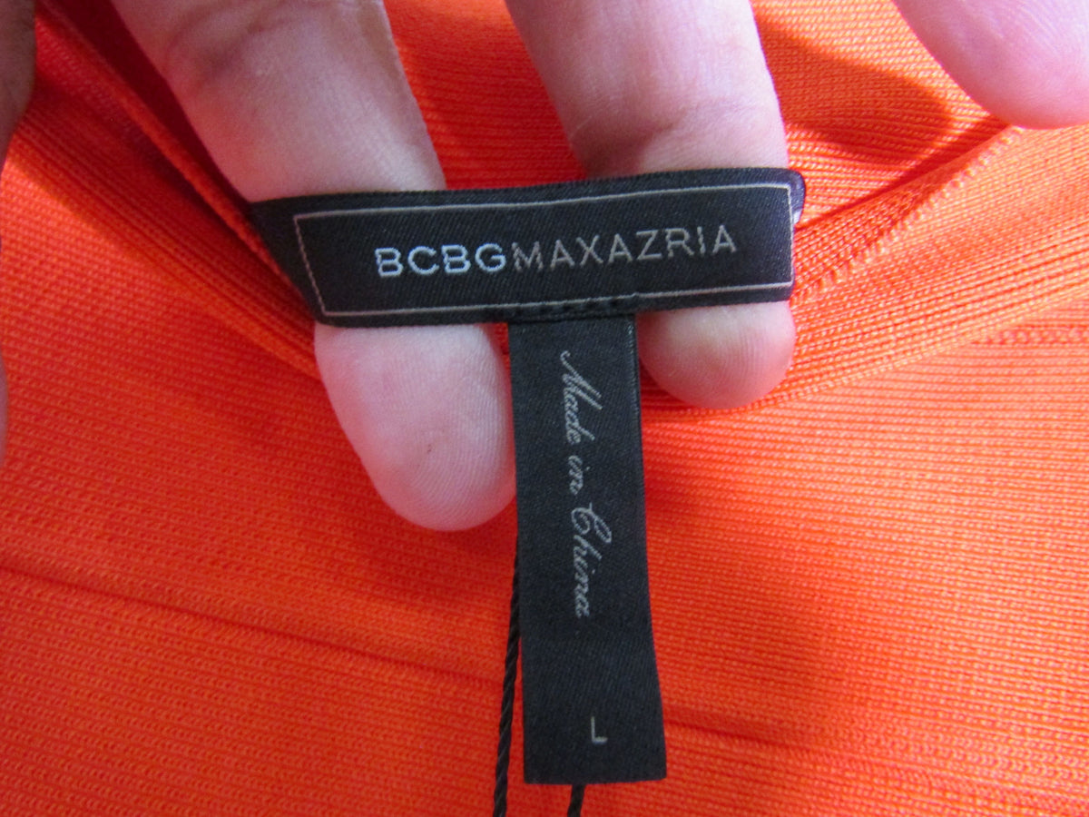 BCBGMAXAZRIA Alexa Women's Tangier Orange Bandage Skirt Size L