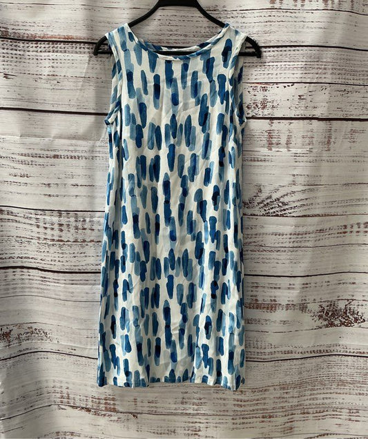 Women's Ottod'Ame Blue and White Watercolor Print Dress Size 4 Retail $160