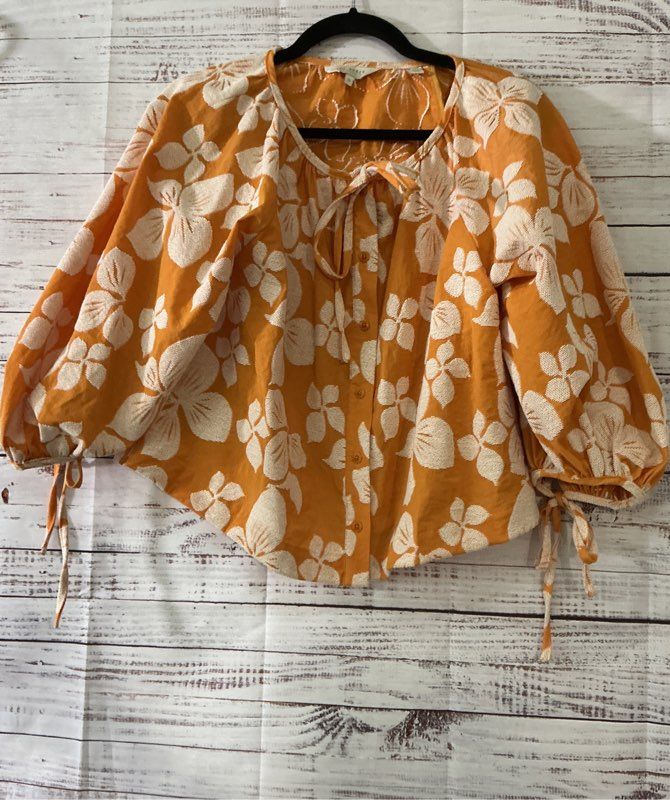 Women's Ted Baker Madia Floral Print Puff Sleeve Blouse Size 0