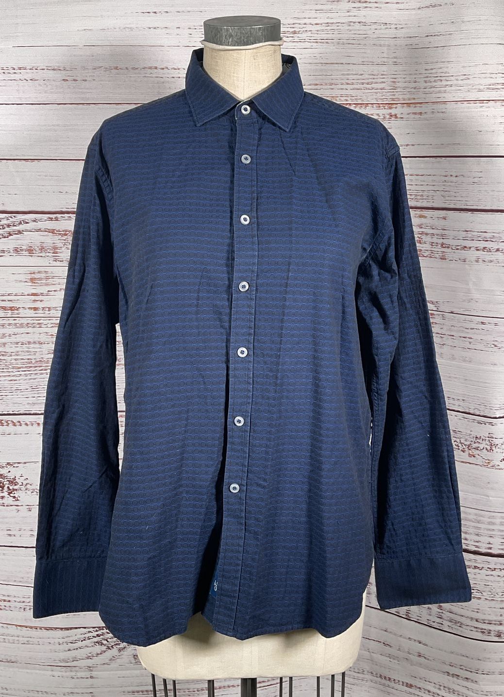 Robert Graham Classic Fit Long Sleeve Button Down Shirt Navy M