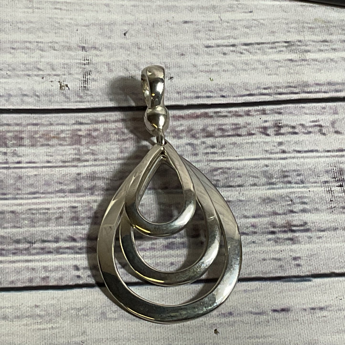 JOSEPH ESPOSITO (ESPO SIG) Sterling Multi Layer Teardrop 2.75" Pendant- 18.67g