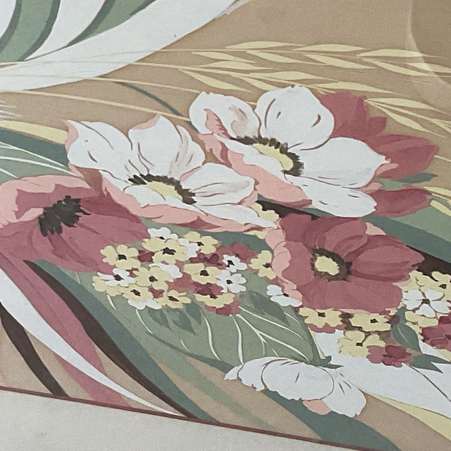 Signed Mid Century DUANE PERRIGO Art Deco Lady with Florals Painting