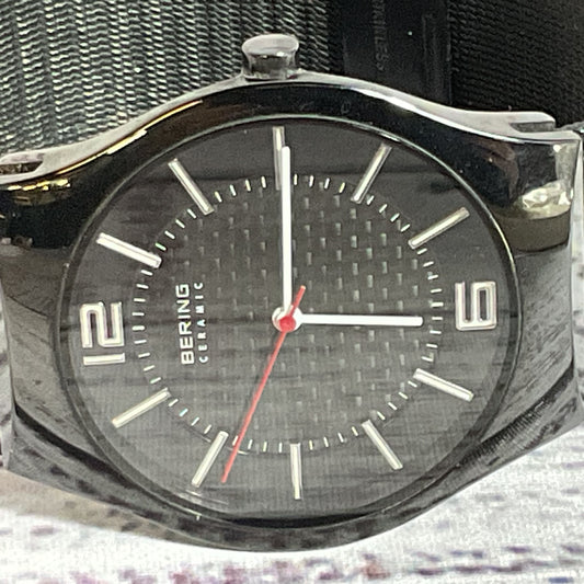 BERING Ceramic 32039-449 Men's Black Mesh Watch- NEEDS BATTERY